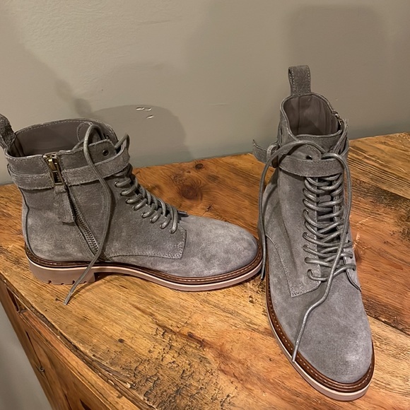 Belstaff Shoes - Belstaff, Finley silky grey suede, zippered boot, quality plus